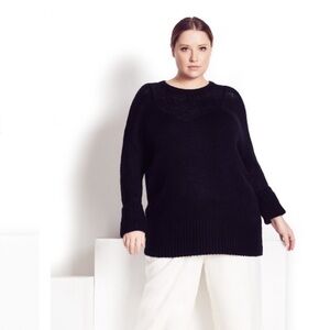 NEWT City Chic Black Crew Neck Sweater Soft Knit